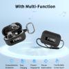 for TOZO NC9 2024 Case Cover,Wireless Earphone Silicone Protective Cover(with Carabiner + Lanyard) Drop-Proof,Scratch-Proof,Shock-Proof,Reserved Charging Port,Case for New TOZO NC9 2024(Black) view 2