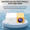 Mini Portable Projector, Outdoor Video Projector, LED Pico Movie Projector for Home Theater, 1080P High Resolution Projector (White) view 2