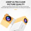 Mini Portable Projector, Outdoor Video Projector, LED Pico Movie Projector for Home Theater, 1080P High Resolution Projector (White) view 3