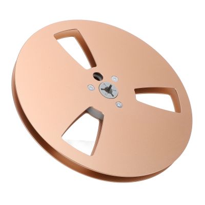 1/4 7 Inch Empty Tape Reel, 3 Holes Aluminum Alloy Universal Open Reel Sound Takeup Reel for Reel to Reel Tape Player, Gold