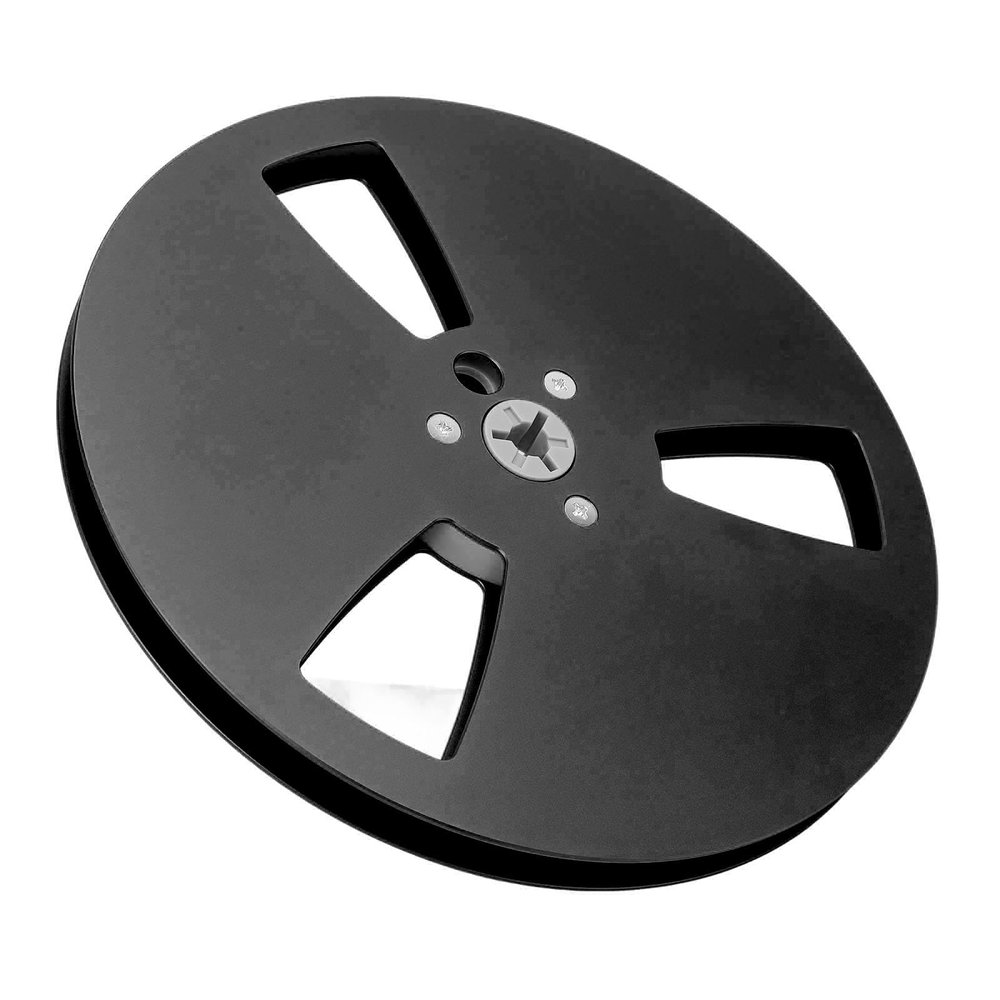 1/4 7 Inch Empty Tape Reel 3 Holes Aluminum Alloy Universal Open Reel Sound Takeup Reel for Reel to Reel Tape Player (Black)