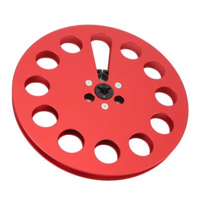 1/4 7 Inch Empty Tape Reel 11 Holes Universal Open Reel Sound Tape Empty Reel Aluminum Alloy Take Up Reel to Reel (Red)