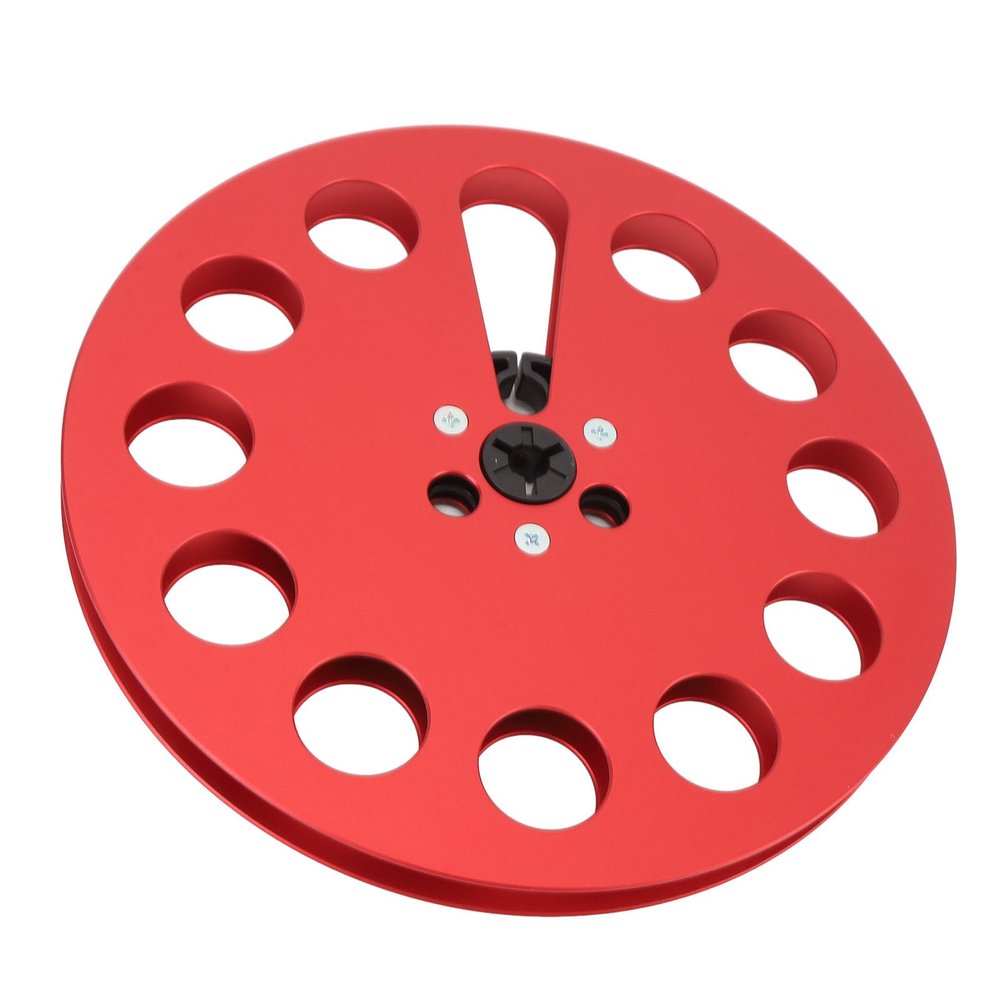 1/4 7 Inch Empty Tape Reel 11 Holes Universal Open Reel Sound Tape Empty Reel Aluminum Alloy Take Up Reel to Reel (Red)