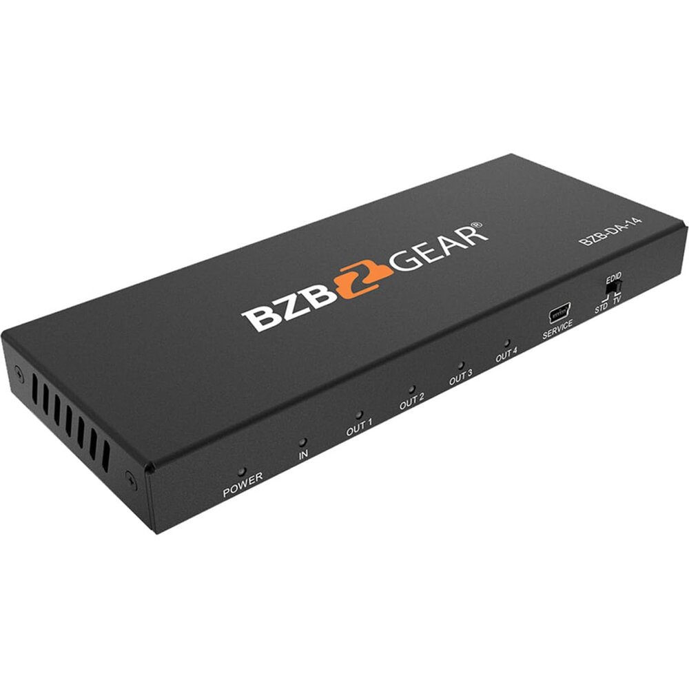 BZBGEAR BG-DA-14 1x4 4K UHD HDMI Splitter with HDR and 3D Support, 18Gbps Transfer Rate, Supports Up to 4 Displays, Supports High Resolution VESA Mode Video Format Up to QSXGA@60Hz