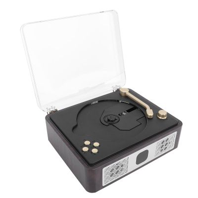 Vintage CD Player, HiFi Stereo Sound Vintage Bluetooth Speaker, Rechargeable Portable Retro CD Player Support SPDIF USB AUX for Home Office Kitchen Bar