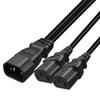 Strhowill C14 to 2X C13 Y Splitter Power Cord, 5-Pack, 1ft/30cm view 2