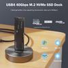 AMZPILOT 40Gbps USB 4 M.2 NVMe SSD to USB C Docking Station, M2 SSD to USB C Reader Adapter for M 2 M Key, B+M Key PCIE NVMe SSD Dock, Size for 22110 2280 2260 2242 2230 Enclosure - Aluminum Alloy view 2