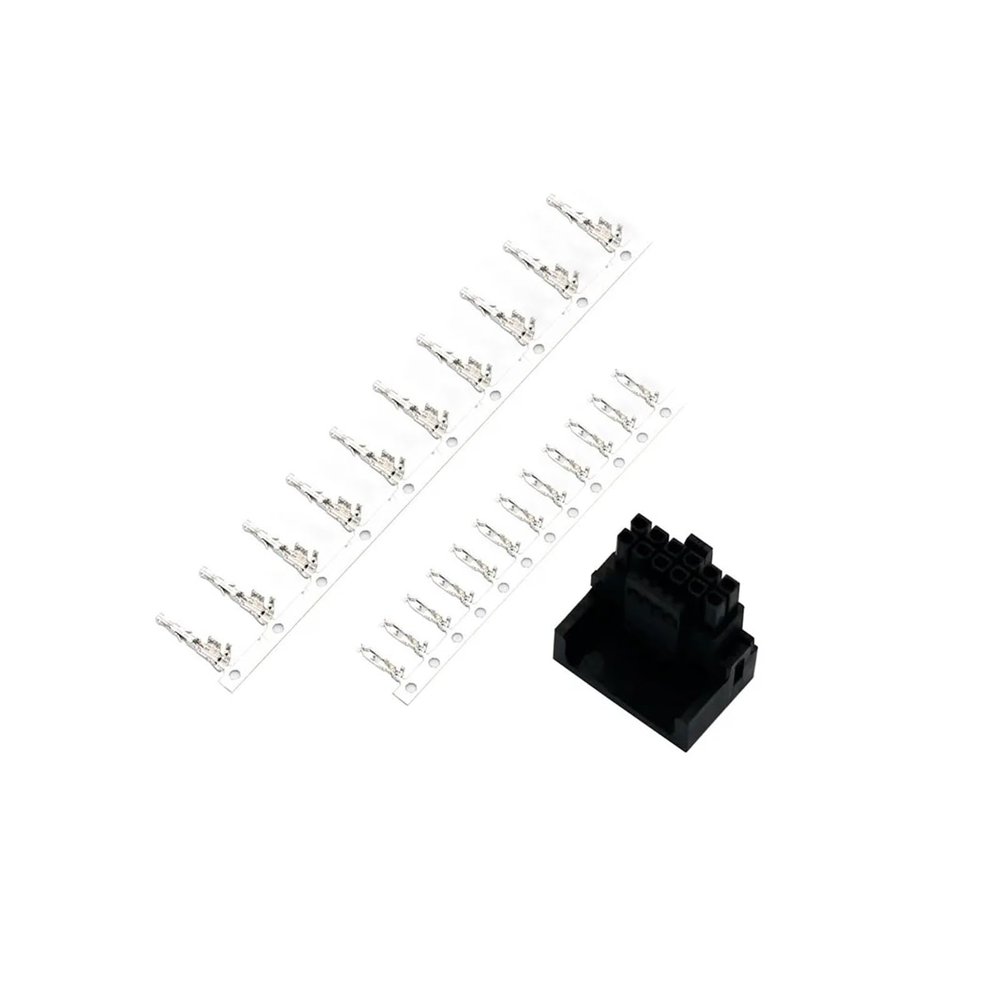 Chunsu 12V HPWR Connector PCIE 5.0 12+4Pin 16Pin Connector Housing with Terminal Pins Male, Female 90 Degree Male(90degree Black M)