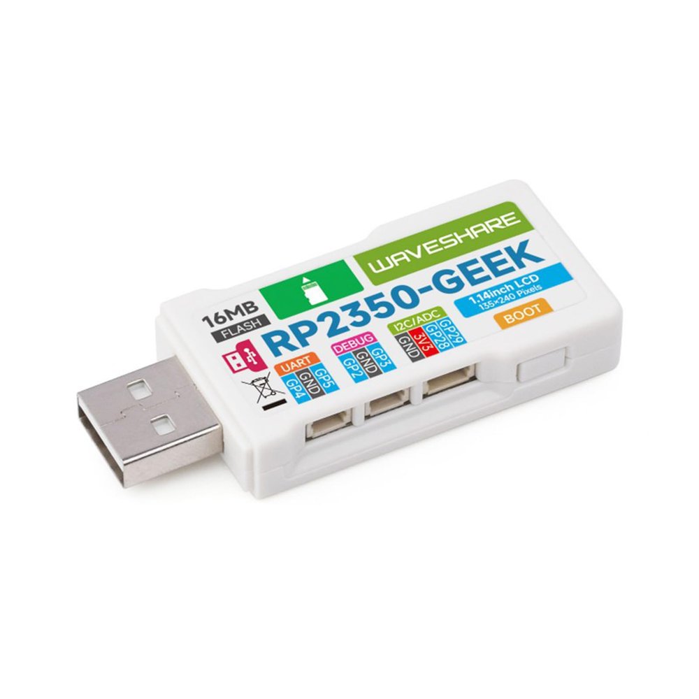 TUOPUONE RP2350-GEEK Development Board Based On RP2350 Microcontroller with 1.14inch 65K Color LCD USB Debugging Downloader