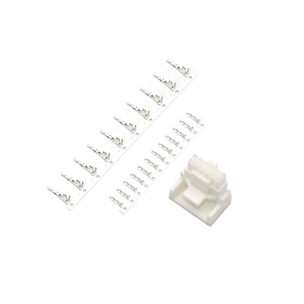 Chunsu 12V HPWR Connector PCIE 5.0 12+4Pin 16Pin Connector Housing with Terminal Pins Male, Female 90 Degree Male(90degree White M)