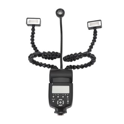 K-808 Macro Flash, Portable 3 Head Camera Macro Flash Arm Light with 8 Level Ajustable Brightness, 5600K Macro Photography Lighting Support, Multifunctional Lighting Tool