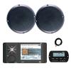 JBL Wake Series R4500 Marine USB Bluetooth AM/FM/WeatherBand Radio Receiver with Wired Remote, Extension Cable, 2x 5.25" 20 Watt Max Power Polycone Audio Speakers (Bulk Packaging) view 1