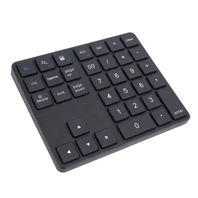 Sanpyl Bluetooth Number Pad, 2.4G Cordless Numeric Keypad 35 Keys Rechargeable External Numpad Keyboard with Receiver, for Laptop Desktop Smartphone (Black)