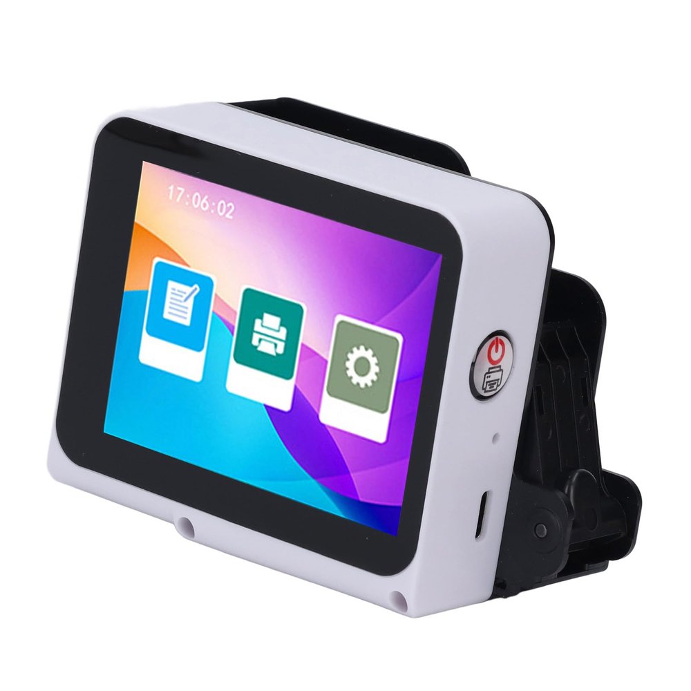 Hyuduo Handheld Inkjet Printer  600 DPI Portable Barcode & Text Printer with 12.7mm Print Height, Touchscreen Display, USB-C, Supports 28 Languages