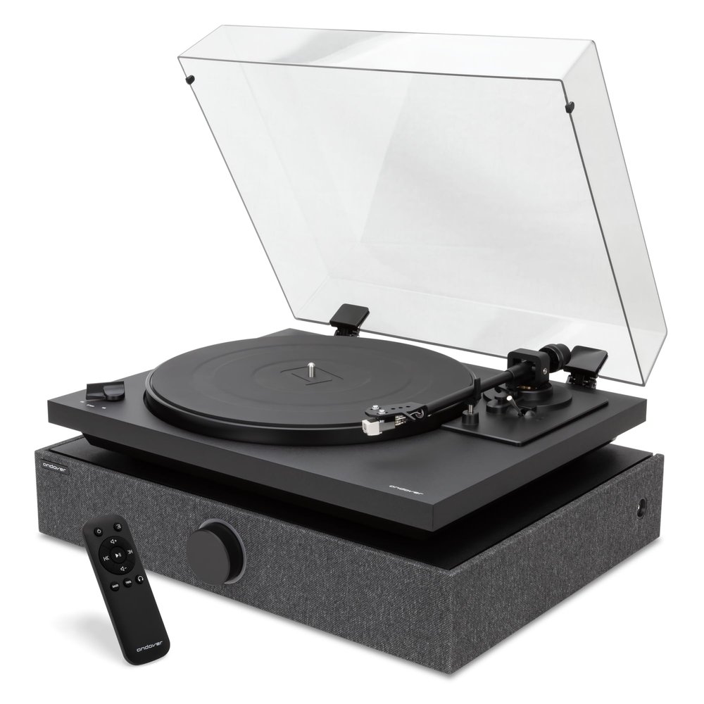 SpinDuo 2 Record Player Music System by Andover (Black) Including SpinBase 2 Speaker and SpinDeck 2 Turntable