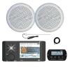 JBL Wake Series R4500 Marine USB Bluetooth AM/FM/WeatherBand Radio Receiver with Wired Remote, Extension Cable, 2x 5.25" 20 Watt Max Polycone Audio Speakers, Long Range Antenna (White, Bulk Packaging) view 1