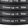 4 in 1 Close Up Filter Kit Macro Lens Filter Set 1 2 4 10 with Storage Pouch, Optical Glass for Digital Camera Photography (58mm) view 2