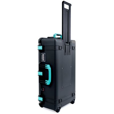 Black Pelican 1615 Air case with Teal Handles & latches. Comes Empty & with Wheels.