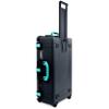 Black Pelican 1615 Air case with Teal Handles & latches. Comes Empty & with Wheels. view 1