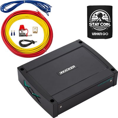 KICKER Amp and Wiring Kit Package of 2 Items 400W 2-Channel KXMA Series Marine Amplifier with 8AWG Power Wiring Kit - Boat Kit - 48KXMA400.2 Amplifier & 47KMPK8 Wiring Kit