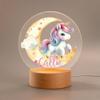 idooodle Personalized LED Night Light - Custom Name & 20 Patterns, Cute Unicorn Lamp with Wooden Base for Bedroom Decor, Gifts for Kids Girls Boys view 1