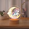 idooodle Personalized LED Night Light - Custom Name & 20 Patterns, Cute Unicorn Lamp with Wooden Base for Bedroom Decor, Gifts for Kids Girls Boys view 4