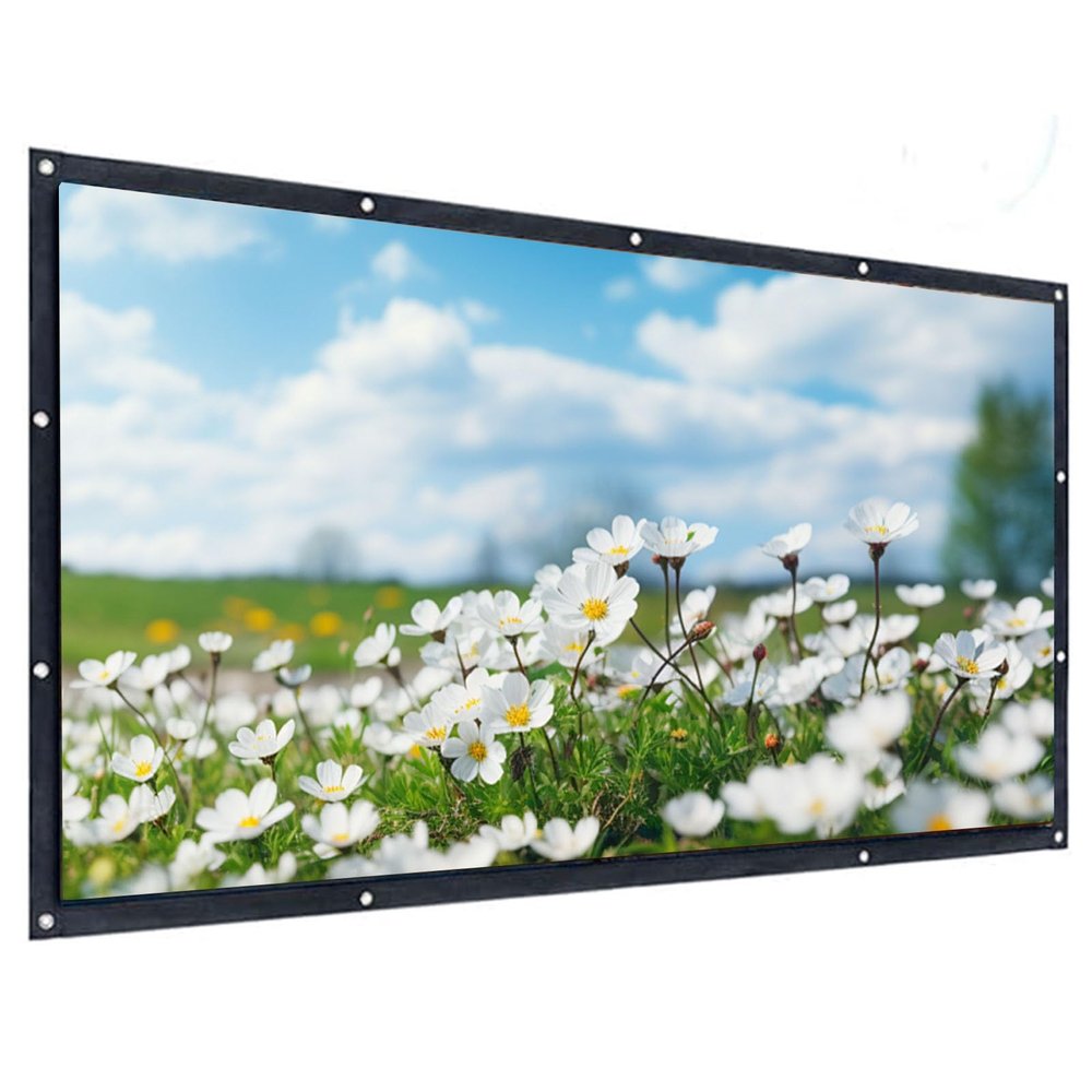 150 Inch Portable Projector Screen, Washable Outdoor Projector Movie Screen for Home Theater Outdoor Indoor(100in(220x125cm))