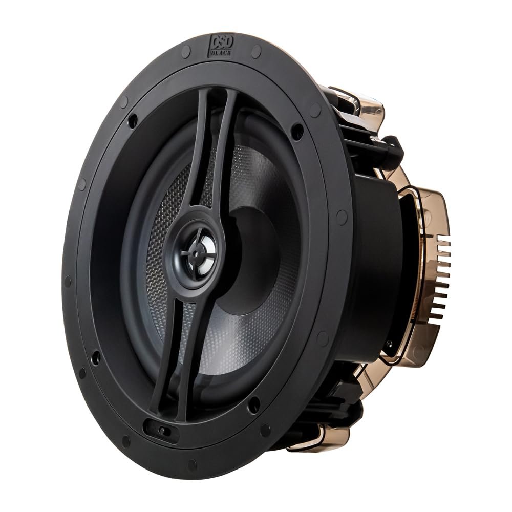OSD Black 8" in-Ceiling Speakers, 1" Aluminium Dome Tweeter, Contour Switch, Pair - BK-R83
