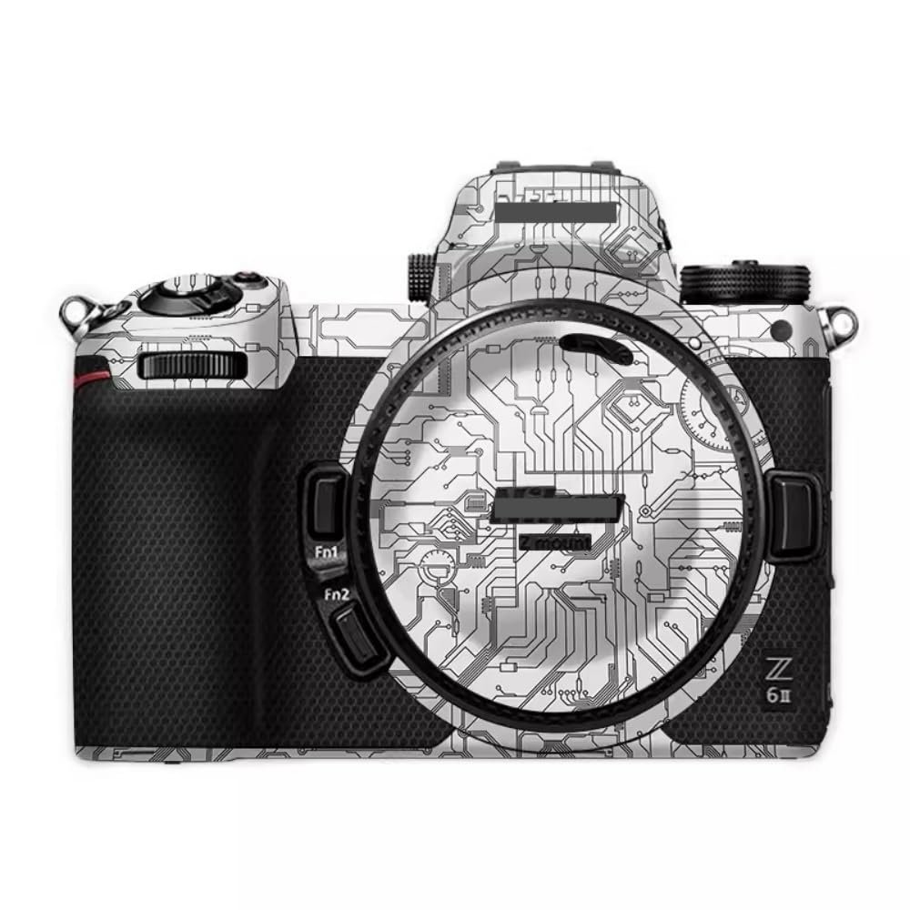 Anti-Scratch Camera Skin Wrap Z6 II Sticker Coat Vinly Protective Film Body Protector Decals Cover for for Nikon Z6II Z7II Z7 II (Circuit White)