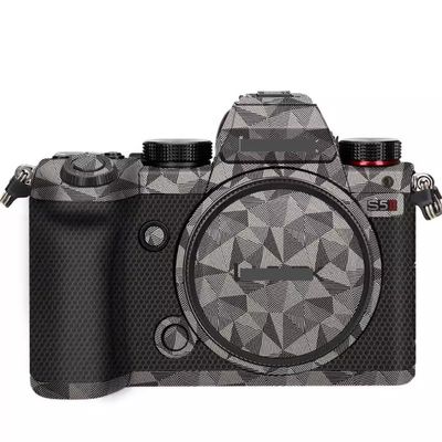Anti-Scratch Camera Skin Wrap Sticker Coat Vinly Protective Film Body Protector Decals Cover for Panasonic LUMIX S5 Mark II S5II S5IIX S5M2 S5M2X (Triangle Titanium)