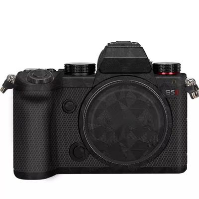 Anti-Scratch Camera Skin Wrap Sticker Coat Vinly Protective Film Body Protector Decals Cover for Panasonic LUMIX S5 Mark II S5II S5IIX S5M2 S5M2X (Triangle Black)