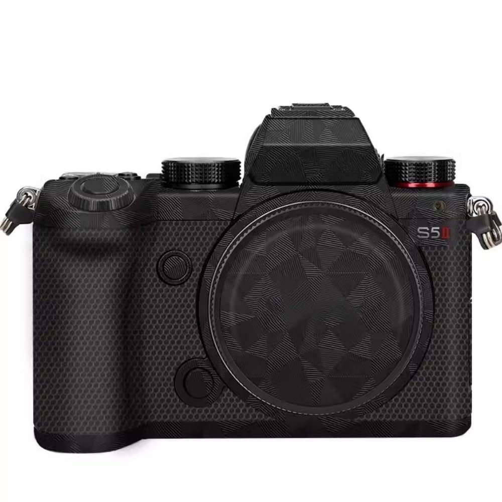 Anti-Scratch Camera Skin Wrap Sticker Coat Vinly Protective Film Body Protector Decals Cover for Panasonic LUMIX S5 Mark II S5II S5IIX S5M2 S5M2X (Triangle Black)