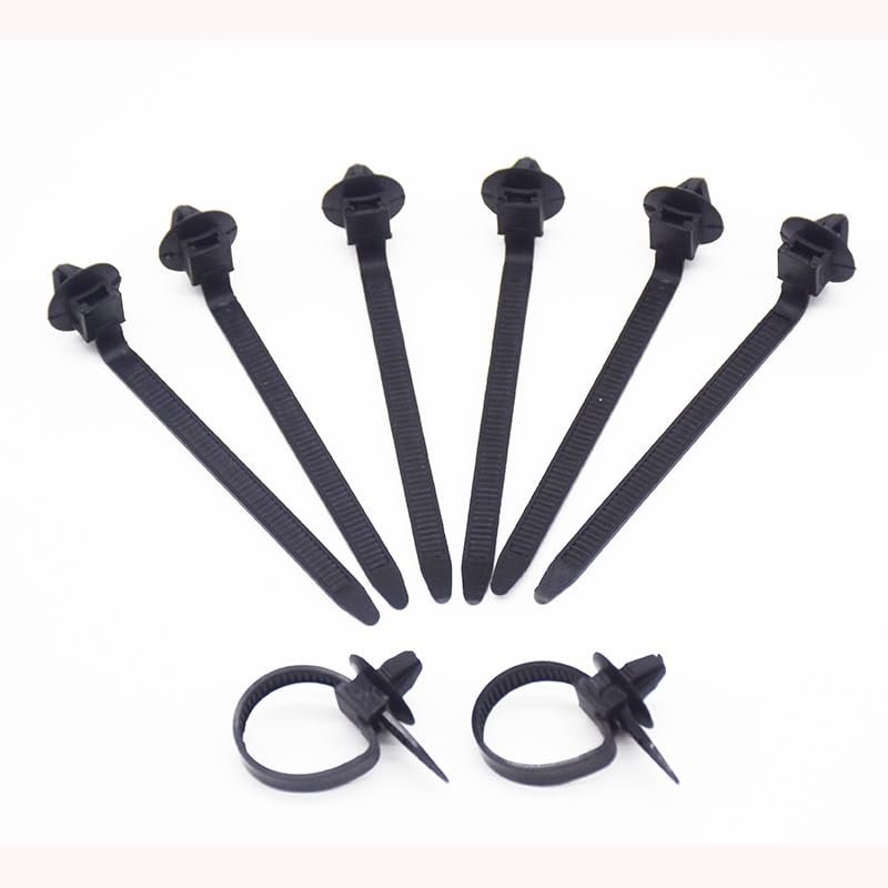 SROYXAW [Car Parts] 20Pcs Car Cable Fastening Ties Zip Nylon Black Car Auto Cable Strap Push Mount Wire Tie Retainer Clip Clamp Q26 92x5mm [Easy to Replace]