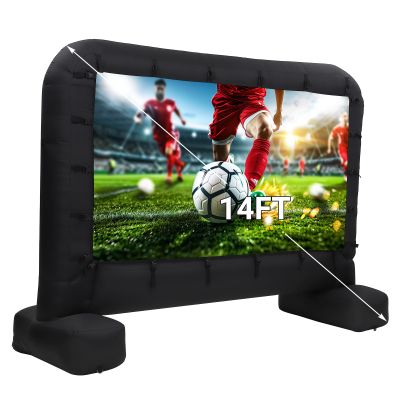 14Ft Inflatable Projector Screen Outdoor Movie Screen Support with Quiet Air Blower and Storage Bag Front and Rear Projection Easy Set Up 160 Large Viewing Angle Perfect for Movie Party Night