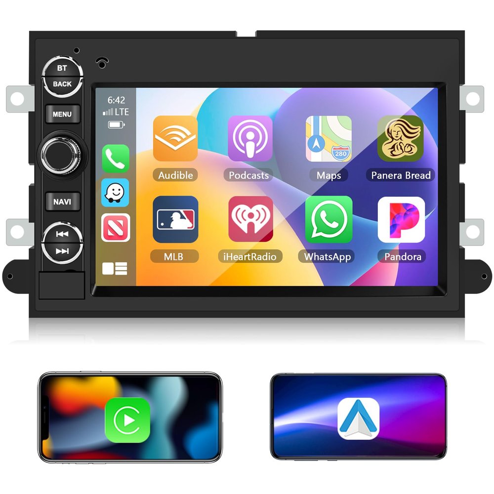 2+64G Car Stereo for Ford F150 F250 F350 Fusion Edge Explorer Taurus Freestar with Wireless Apple Carplay Android Auto,7 Inch Touchscreen Car Radio with Bluetooth,AM/FM/RDS,AI Voice,GPS Navigation