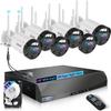 90ft Super Night Vision Outdoor Wireless Security Camera System, Wireless Cameras for Home Security, WiFi Video Surveillance DVR Kits view 1