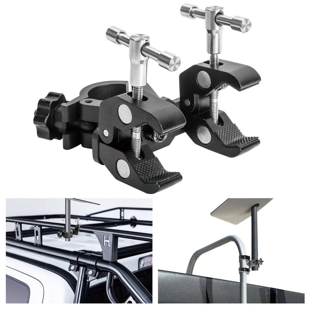 Chelhead Starlink RV Mount for Ladder Or Roof Tube Mounting Holder, Aluminum, No Drilling, Adjustable Clamps for Gen 1 2 3 Compatible with RV Truck Van Yachat Boat Pole Railing Use