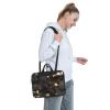 black and gold plaid Laptop Bag, Multifunctional Shoulder Messenger Bag, 14.96 Inch Long Computer Case, Briefcase Handbag Shoulder Bag view 2