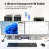 Dual Monitor Displayport KVM Switch 2 Monitors 2 Computers, 8K60Hz 4K120Hz USB 3.0 2 Port DP KVM Switch for Controlling 2 Computers with 1 Set of Keyboard, Mouse and 2 Monitors view 2