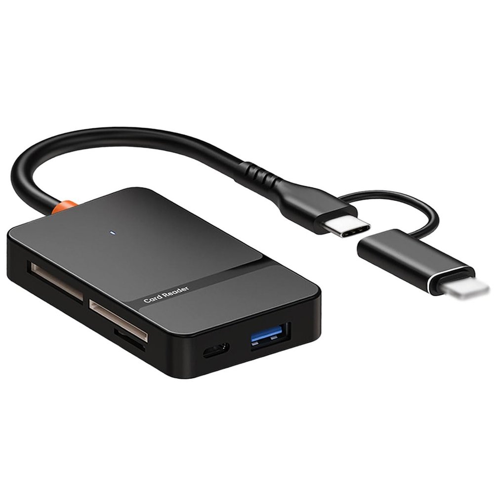 6-in-1 Multi Memory Card Reader USB-C and Lighting,SD Card Reader USB Adapter for iPhone/IPad/MacBook Pro/Air,Support Micro SD/TF/CF/MS/M2/SDHC/SDXC Card