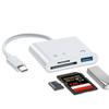 3-in-1 SD Card Reader USB C,SD Card Adapter,Memory Card Reader Support Micro SD/SD/SDHC/SDXC for iPhone MacBook Air/Pro Laptop and Camera (White) view 1