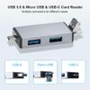 4-in-1 Memory Card Reader,USB A and USB-C to SD Micro SD MS CF Card Reader Adapter, 4 Cards Simultaneously Read and Write, Compatible with iPhone/Ipad/MacBook/PC/Laptop/Tablet view 2