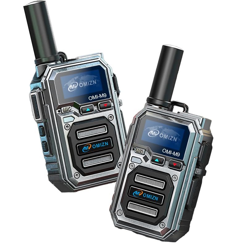 OMIZN M9 Global Walkie Talkie Unlimited Range, 4G LTE PTT Two-Way Radio with Pre-Installed SIM, Lifetime Free, AES256 Encryption, IP65 Waterproof, Noise Reduction, Built-in Flashlight