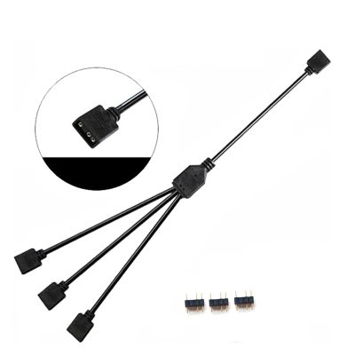 12V/4pin 5V/3-pin Aura RGB Extension Adapter Cable,Motherboard to 2 Or 3 4 Connects Splitter Hub F PC Light Strip(5V 1X3)