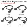 30cm Computer Motherboard Light Strip Conversion Cable Replacement 5V 3 Pin / 12V 4 Pin Motherboard RGB Adapter Cable(3P Male) view 2