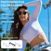 GS07 Smart Photochromic Sunglasses,Bluetooth Smart Glasses, Blue Light Glasses for Men Women,Bluetooth 5.4, Open Ear Sound Mic & Speakers, Color-Changing Polarized Lenses (Blue Frame With White Legs) view 4