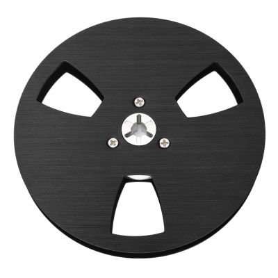 Phefop Empty Reel 1/4 5 Inch 3 Hole Open Reel Sound Tape Empty Reel Aluminum Alloy Tape Recorder Repair Reel Replacement (Black)