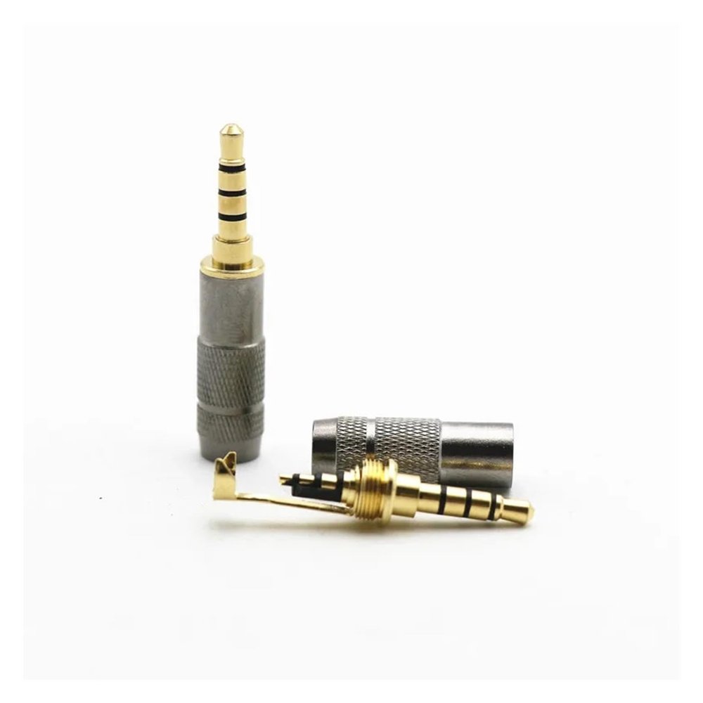Chunsu 1pc 3.5mm 4 Pole Stereo TRRS Male Repair Headphone Jack Solder Plug Metal Audio DIY Connector(Straight)