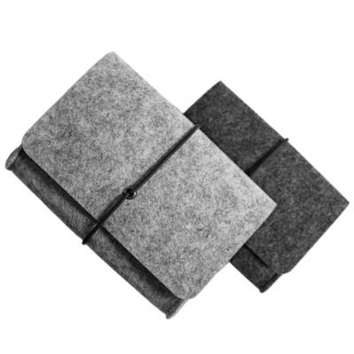 ANDRESLAD 2pcs Electronics Accessories Bag Felt Pouch Storage Bag Organizer Purse Portable Easy-clean Felt Case Light Grey