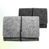 ANDRESLAD 2pcs Electronics Accessories Bag Felt Pouch Storage Bag Organizer Purse Portable Easy-clean Felt Case Light Grey view 2